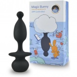 Черная анальная пробка с белым хвостиком «Magic Bunny», материал силикон, Magic Motion 861148