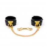 Наручники черные  с цепочкой и карабином 