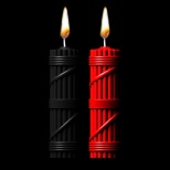Набор из 2 капельных свечей красного и черного цветов