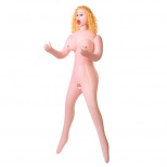 Кукла надувная Celine c реалистичной головй Блондинка. Вставка вагина – анус. 3 отверстия.