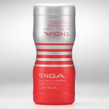 Мастурбатор двусторонний Tenga New Dual Sentation Cup, серебристо-красный