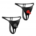 ТРУСИКИ ДЛЯ СТРАПОНА кожа цвет чёрный