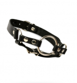 Кляп черный кожаный