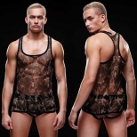 Мужская майка борцовка, милитари - S/M