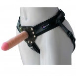 Страпон женский с двумя телесными насадками из киберкожи Экзотик-Linda,981000 черный