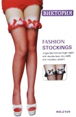 Чулки-сеточка с декором на резинке без силикона DJ2104R