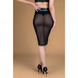 Юбка-карандаш с полупрозрачной попой из материала wet look, цвет черный, размер XXL/XXXL Le Frivole