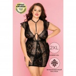 Нижнее платье и стринги Candy Girl Sasha черные, 2XL