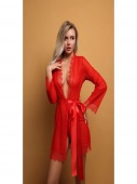 Элегантный пеньюар с отделкой кружевом красный (Muse) L/XL