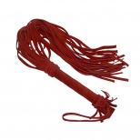 Плеть из натуральной велюровой кожи цвета Королевский велюр 65 см., красная