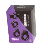 Кольцо эрекционное Box B, набор 4 шт., гелевый силикон, черный