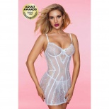 Комбинация и стринги Candy Girl Phoebe белые - XL