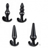 Набор анальных втулок 4 шт чёрный, 650-10 цена за шт .