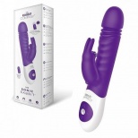 Вибратор с тонким изгибом и клиторальным стимулятором Slim Shaft Rabbit Vibrator, фиолетовый