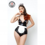 Костюм горничной «Erolanta Eleanor» боди, фартук, головной убор, чокер, черно-белый, 749011 50-52