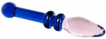 Фаллоимитатор с синей рукояткой, сегментированный