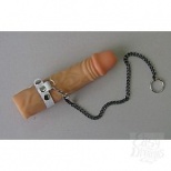 ПОВОДОК ДЛЯ ПЕНИСА БЕЛЫЙ КОЖА МЕТАЛЛ "SITABELLA" BDSM 