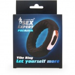Эрекционное кольцо с вибрацией «Vibe Ring», цвет черный, Sex Expert SEM-55211