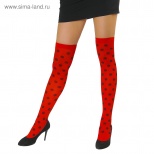 Чулки карнавальные красные в горох (размер 2-3)