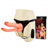 Страпон Baile Ultra Passionate Harness анально-вагинальный, с вибрацией
