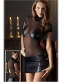 Cotelli Collection миниплатье черное с прозрачной тканью  S-M
