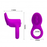 Эрекционное кольцо 210147 с вибрацией и стимуляцией клитора Silicone+ABS 51*76 (purple)