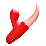 Вибромассажер с вакумно-волновой стимуляцией.10 режимов вибрации.С имитацией оральных ласк языком