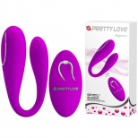 Эргономичный вибратор для пар на пульте управления «Algernon», цвет фиолетовый, Baile Pretty Love BI