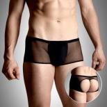 Шорты мужские с открытыми ягодицами, черные - XL