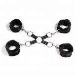 Набор манжет-фиксаторов из нейлона от компании Пикантные Штучки, цвет черный, размер OS, DP525