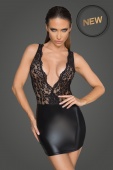 Кружевное мини-платье с глубоким вырезом на спине