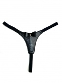 Стринги из эко-кожи черные [50005]
