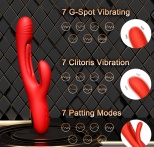 Вибромассажер  -кролик с  постукивающим отростком.