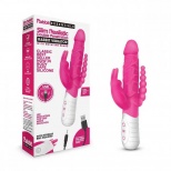 Вибратор с тройной стимуляцией Slim Realistic Double Penetrating Rabbit Vibrator, розовый
