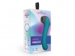 Вакуумный клиторальный стимулятор с вибрирующей и нагреваемой ручкой Halo 2, цвет Морская волна