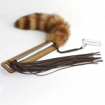 Плеть-щекоталка с хвостом из натурального меха Sitabella, разноцветная