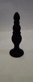 Анальная втулка Ёлочка черная силиконовая (S)