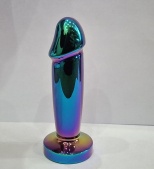 Анальная пробка в форме головки с вибрацией хамелеон 