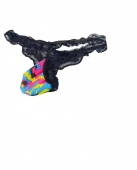 Мужские трусы  черные кружевные стринги с цветочным принтом