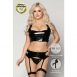Комплект Candy Girl Revel (топ, пояс для чулок, стринги, чулки) черный, OS