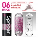 Мастурбатор с вращением Tenga Spinner Brick, прозрачный