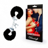 Меховые наручники на сцепке с ключиками цвет в ассортименте 