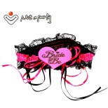 ПОДВЯЗКИ ЧЕРНЫЕ КРУЖЕВА С НАДПИСЬЮ НА СЕРДЕЧКЕ BRIDE TO BE