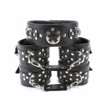 НАБОР ФИКСАТОРОВ ИЗ ЧЕРНОЙ КОЖИ С ПОВОДКОМ [53024]