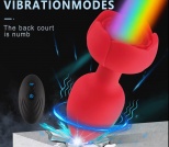 Анальная пробка в форме розы с вибрацией с ду  и подсветкой 