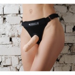 Трусики Sokro с коннекторм и насадкой-фаллосом, черные,S-L 7066/2,1