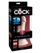 Фаллоимитатор на присоскТройная плотность King Cock Plus 5 Triple Density Cock - Flesh