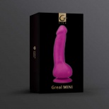 Gvibe Greal Mini - Мини-версия реалистичного вибратора из Bioskin, 18х3 см, фуксия