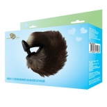 Анальная втулка силиконовая с черным хвостом из натурального меха Джага-Джага,503-04