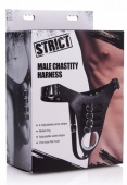 Мужской пояс верности с ремешками,фиксирующими пенис STRICT Male Chastity Harness